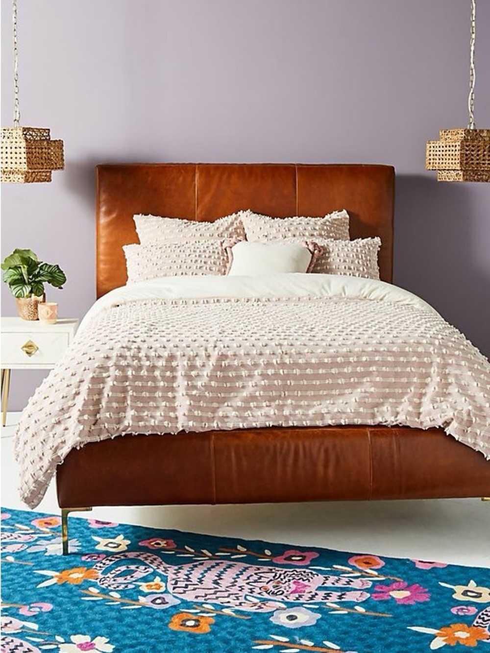 ANTHROPOLOGIE Mareika Textured Bedding Set - Queen Duvet Cover + Shams